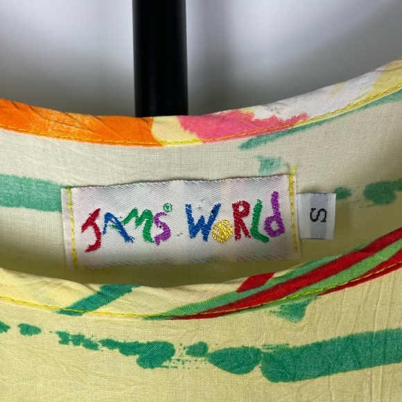 JAMS WORLD Yellow Parrot Bird Floral Tropical Art to Wear Maxi Dress - Picture 8 of 11